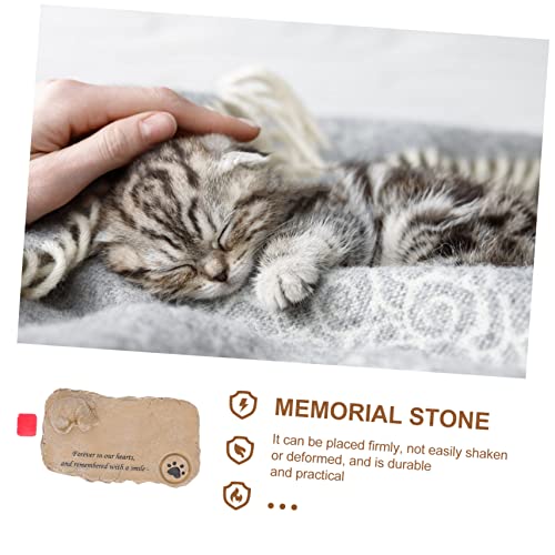 VICASKY Pet Memorial Stein Katze Garten Deko Langlebig Wetterfest Süßer Katzen Design Grabstein für Haustier Erinnerung im Freien Balkon Terrasse von VICASKY