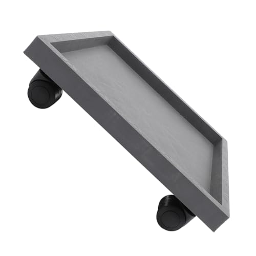 VICASKY Pflanzenroller Quadratisch mit Stahlrädern Dicker Blumenuntersetzer Harz Mobiler Blumentopf Ständer für Garten und Innenbereich Robustes Transportbrett für Schwere Pflanzkübel von VICASKY