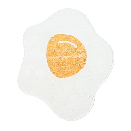 VICASKY Poached Egg Badematte rutschfeste Fußmatte für Badezimmer und Wohnzimmer Kreative Gestaltung mit Lebendigem Design für Schlafzimmer und Eingänge Leicht zu Reinigen und Langlebig von VICASKY