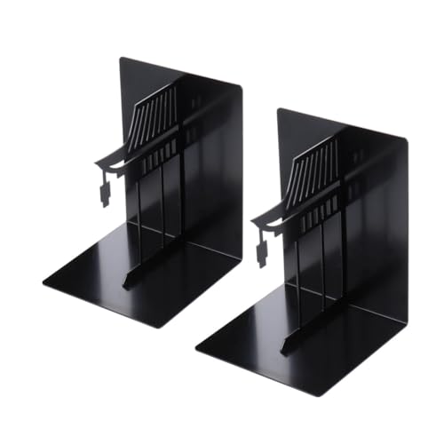 VICASKY Praktische Kreative Buchstützen Aus Metall Im Chinesischen Stil Antike Architektur Buchstützen Für Regale Zur Dekoration Und Organisation Von Büchern Schwarz von VICASKY