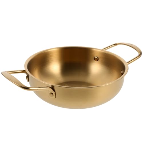 VICASKY Ramen Topf Haushaltssuppentopf mit Doppeltem Griff Rostfrei für Induktionskochfeld Korrosionsbeständig Leicht zu Reinigen Praktische Küchenware in Gold VICASKY Ramen Topf Haushaltssuppentopf mit Doppeltem Griff Rostfrei für Induktionskochfeld Korrosionsbeständig Leicht zu Reinigen Praktische Küchenware in Gold von VICASKY