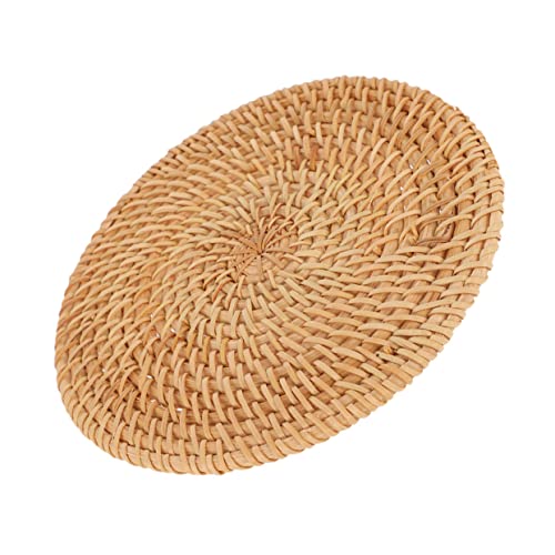 VICASKY Rattan Platzset Gewebte Teetassenmatte Runde Platzset Isolierter Untersetzer Für Heiße Tassen Und Teller Home Teetassen Untersetzer rutschfest Und Hitzebeständig von VICASKY