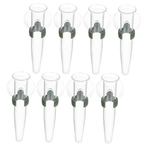 VICASKY Reagenzglas Mini Blumenvase Mit Saugnapf 8 Stücke Rohre Kultur Orchideenbecher/Im Ständer Shop Mit Floralen Milkweed Stecklinge Transparente Glasvasen Für Spiegel Grabvase von VICASKY