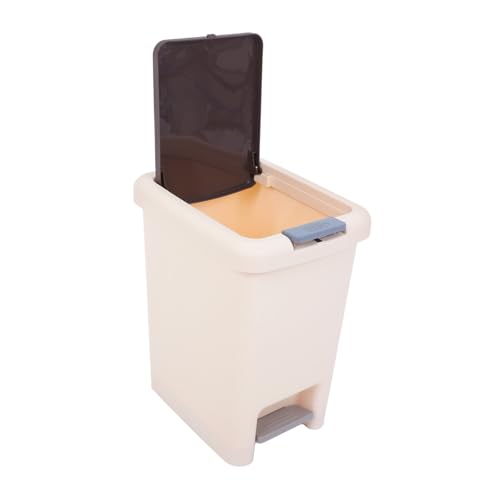 VICASKY Rechteckiger Badezimmer Mülleimer mit Deckel und Fußpedal Kunststoff Abfalleimer für Schlafzimmer Büro Zuhause Praktischer Handsfree Recyclingbehälter von VICASKY