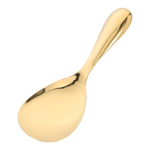 VICASKY Reislöffel Rostfrei Verdickt Antihaft Esslöffel für Haushalt Küchengebrauch Komfortabler Griff und Design in Glänzendem Gold von VICASKY