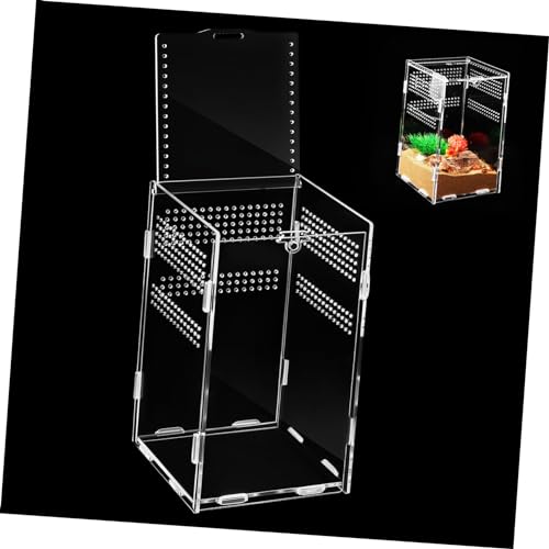 VICASKY Reptiliengehege aus Robustem Einfach Montierbare Futterbox für Sprungspinnen Schildkröten Eidechsen und Schlangen Transparentes Design für Optimale Beobachtung VICASKY Reptiliengehege aus Robustem Einfach Montierbare Futterbox für Sprungspinnen Schildkröten Eidechsen und Schlangen Transparentes Design für Optimale Beobachtung von VICASKY