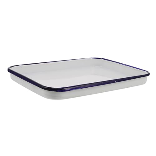 VICASKY Retro Emaille Rechteckige Auflaufform für Ofen und Backen Multifunktionale Leicht zu Reinigende Backform für Lasagne und Aufläufe aus Langlebigem Material von VICASKY