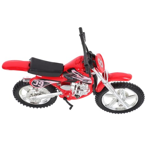 VICASKY Retro Motorrad Modell Legierte Skulptur Detailreiche Dekoration für Schreibtisch Rot Realistische Offroad Langlebiges Desktop Ornament für Zuhause und Büro von VICASKY