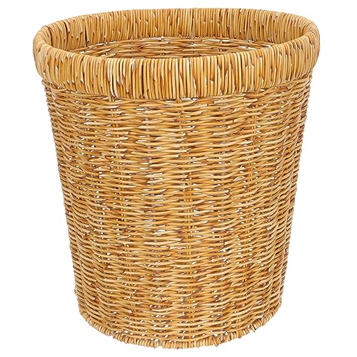 VICASKY Retro Rustikaler Geflochtener Abfalleimer Rund Leichter Aufbewahrungskorb aus Multifunktional für Zuhause und Büro Imitation Rattan Design VICASKY Retro Rustikaler Geflochtener Abfalleimer Rund Leichter Aufbewahrungskorb aus Multifunktional für Zuhause und Büro Imitation Rattan Design von VICASKY
