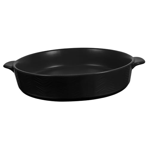 VICASKY Runder Keramik Auflaufform mit Doppelgriffen Vielseitige Backform für Pizza Gemüse und für und Temperaturbeständig von VICASKY