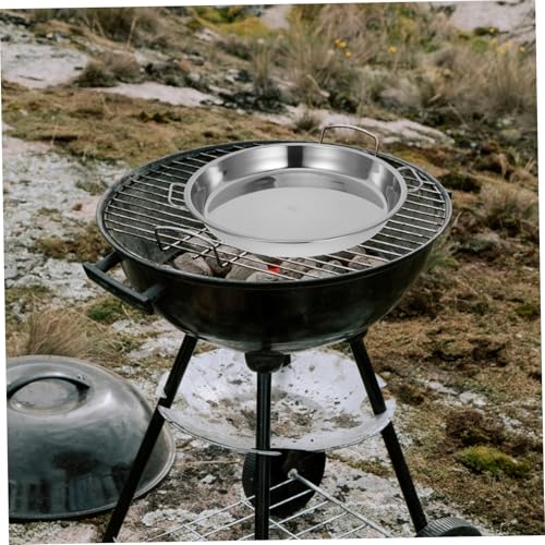 VICASKY Rundes Edelstahl Grillblech mit Griffen Hitzebeständig Vielseitig für Grillen Backofen Servieren von Fleisch Gemüse Snacks Robustes BBQ Serviertablett Langlebiges Kochgeschirr VICASKY Rundes Edelstahl Grillblech mit Griffen Hitzebeständig Vielseitig für Grillen Backofen Servieren von Fleisch Gemüse Snacks Robustes BBQ Serviertablett Langlebiges Kochgeschirr von VICASKY