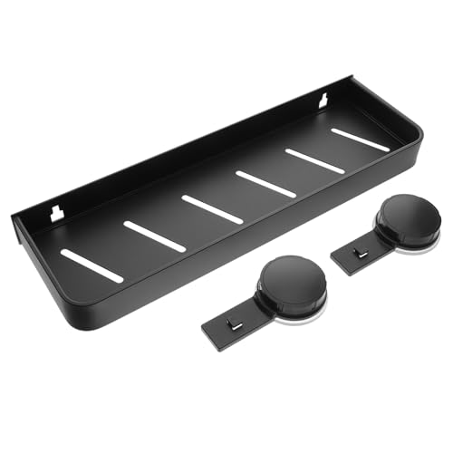 VICASKY Saugfähiges Badezimmerregal ohne Bohren Wandhalterung mit Starkem Saugnapf für Glas und Fliesen Graues Aufbewahrungsregal zur Sicheren Organisation von Kosmetik und von VICASKY