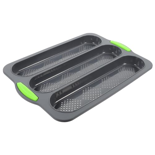 VICASKY Silikon Backform für Brot Antihaft Backform mit Fächern für Baguette und Andere Brote Küchenzubehör Dunkelgrau von VICASKY
