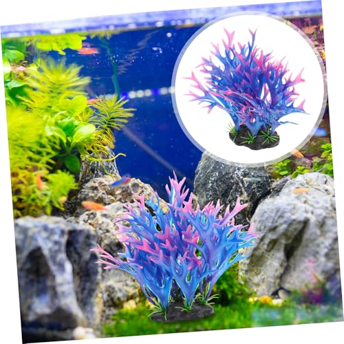VICASKY Simulation Korallen Aquarium Pflanze Dekoration Langlebig Blau grün Realistische Aquaristik Landschaft Ornamente Sicher für Fische Geeignet von VICASKY