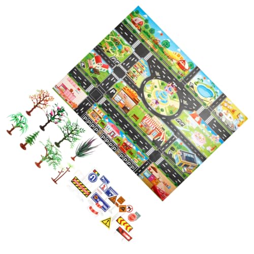 VICASKY Spielmatte Verkehrsstraßenteppich rutschfest Weiche Spieldecke mit Großem Englischem Verkehrskarte und Teiligem Set Interaktives Puzzle für Drinnen und Draußen VICASKY Spielmatte Verkehrsstraßenteppich rutschfest Weiche Spieldecke mit Großem Englischem Verkehrskarte und Teiligem Set Interaktives Puzzle für Drinnen und Draußen von VICASKY