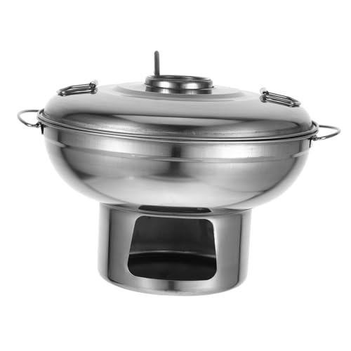 VICASKY Stabiler Kochgeschirr Hot Pot Tragbarer Kompakter Metallkochtopf mit Alkoholkocher aus für Tisch für Zuhause und Unterwegs von VICASKY
