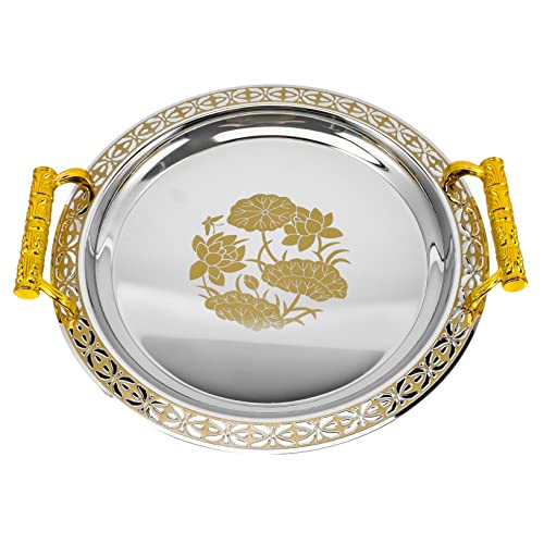 VICASKY Tablett Mit Europäischem Muster Gestuftes Tablett Ständer Plattierte Obstschale Snack Gemüsetablett Mit Deckel Servierplatte Für Vorspeisen Servierplatte Speisen Relish VICASKY Tablett Mit Europäischem Muster Gestuftes Tablett Ständer Plattierte Obstschale Snack Gemüsetablett Mit Deckel Servierplatte Für Vorspeisen Servierplatte Speisen Relish von VICASKY
