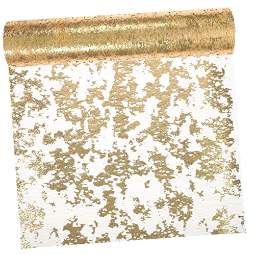 VICASKY Tischläufer Mesh Hochzeitsdekor modern Mittelstücke Glitzer Mesh Tischläufer graceling Gracy weihnachtsdeko Herbstläufer für den Tisch Hochzeitstischdekoration Polyester Golden von VICASKY