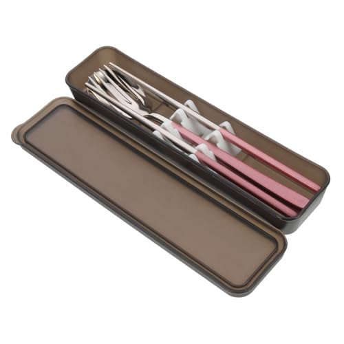 VICASKY Tragbares Edelstahl Besteck Set Gabel Löffel Essstäbchen mit Aufbewahrungsbox Reisebesteck Set für Camping Picknick Outdoor Nutzung von VICASKY