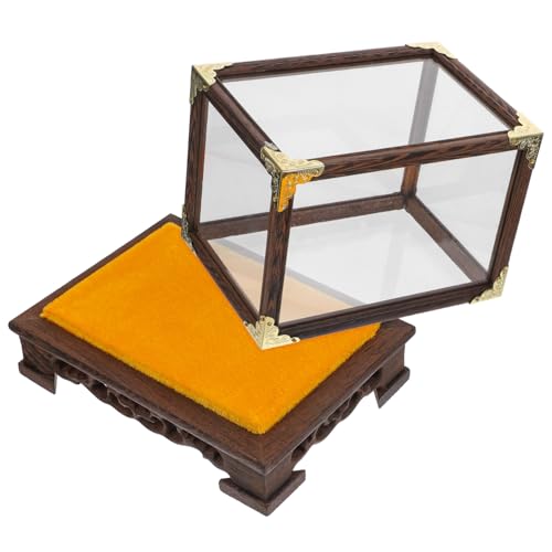 VICASKY Transparente Vitrine für Buddha Statue aus Holz und Staubdichtes Displaygehäuse für Figuren Multifunktionale Aufbewahrungsbox für Wohn und Schreibtischdekoration VICASKY Transparente Vitrine für Buddha Statue aus Holz und Staubdichtes Displaygehäuse für Figuren Multifunktionale Aufbewahrungsbox für Wohn und Schreibtischdekoration von VICASKY