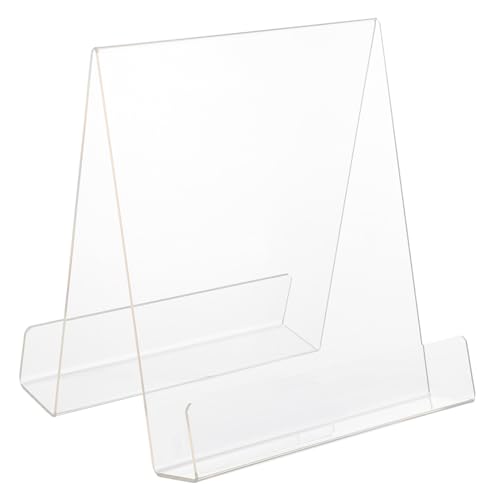 VICASKY Transparenter Kunststoff Buchständer mit Rutschfester Basis Doppelter Buchhalter für Formate Stabile Buchstütze und Praktischer Displayständer für Büro Zuhause und Bibliothek von VICASKY