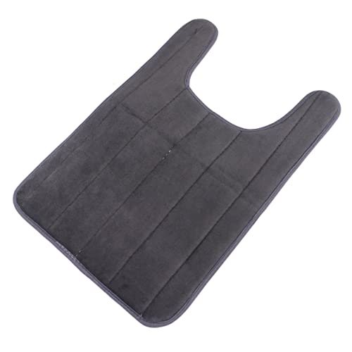 VICASKY U Förmiger Memory Foam Badezimmerteppich rutschfeste Toilettenteppichmatte Dunkelgrau und Pflegeleicht für Badezimmer und Wc von VICASKY