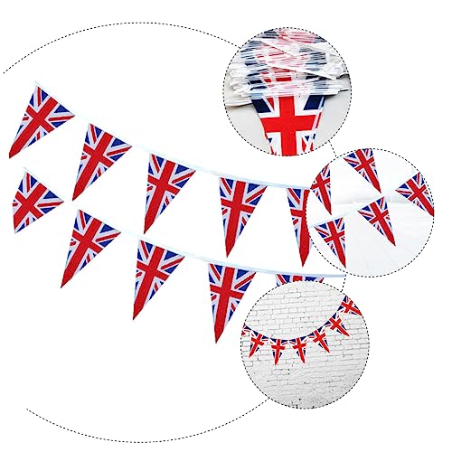 VICASKY Uk Wimpelkette Union Jack Polyester Teiliges Dreiecks Banner Wetterfest Leichte Partydekoration für Sportveranstaltungen und Feierlichkeiten von VICASKY