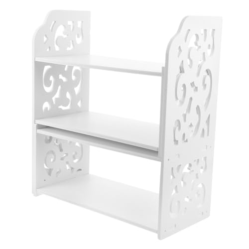 VICASKY Verstellbares Schreibtisch Bücherregal aus Holz Großer Stauraum Desktop Organizer mit Separaten Fächern Platzsparend Umweltfreundlich für Büro Studentenwohnheim und Wohnzimmer von VICASKY