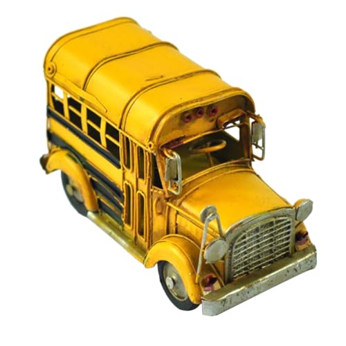 VICASKY Vintage Schulbusmodell Automodell Aus Metall Kreatives Deko Element Für Zuhause Nostalgische Sammlung Für Bar Und Club von VICASKY