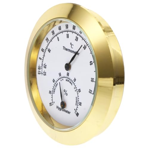 VICASKY Violin Hygrometer Thermometer aus Edelstahl mit Goldenem Gehäuse Präzise Luftfeuchtigkeits Temperaturmessung für Violine und Gitarre Robust und Einfach zu Bedienen Geeignet für von VICASKY