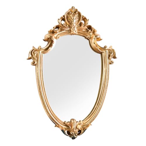 VICASKY Spiegel Rund Runder Barock Retro Vintage-Spiegel Dekoration Scalloped Mirror for Bathroom Vintage Gold Wand Verkleidung Groß Goldspiegel Rustikal Schminkspiegel Antik Montiert Bad VICASKY Spiegel Rund Runder Barock Retro Vintage-Spiegel Dekoration Scalloped Mirror for Bathroom Vintage Gold Wand Verkleidung Groß Goldspiegel Rustikal Schminkspiegel Antik Montiert Bad von VICASKY