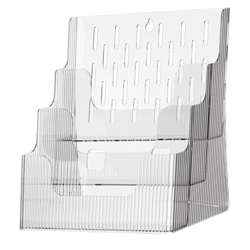 VICASKY Wandhalterung oder Tischprospektständer Transparenter Faltblatt Organizer mit Mehreren Fächern für Hotel und Büro Platzsparend und Modern für Klare Dokumentenpräsentation von VICASKY