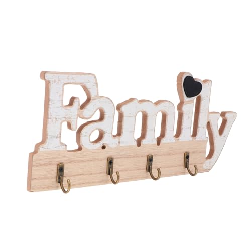VICASKY Wandmontierter Holz Haken Dekorativer Garderobenhaken Multifunktional für Schlüssel und Kleidung Eingangsbereich Porch Wanddeko Weiß Nordic Design von VICASKY