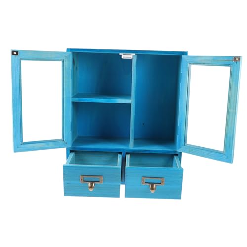 VICASKY Wandregal aus Vintage Holz Aufbewahrungsschrank mit Doppel Türen Rustikale Vitrine für Schmuck und Kleinteile Vielseitiger Organizer für Schlafzimmer und Badezimmer VICASKY Wandregal aus Vintage Holz Aufbewahrungsschrank mit Doppel Türen Rustikale Vitrine für Schmuck und Kleinteile Vielseitiger Organizer für Schlafzimmer und Badezimmer von VICASKY