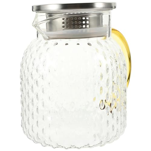 VICASKY Wasserkaraffe aus mit Edelstahlverschluss Große Kapazität Hitzebeständig für Tee Saft und Kalte Getränke Design für Küche und Partys von VICASKY