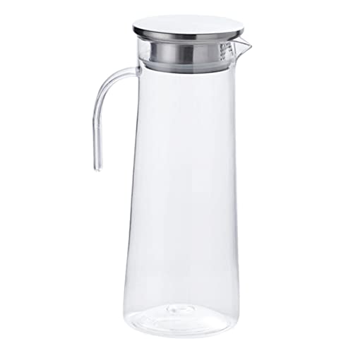 VICASKY Wasserkrug mit Deckel Transparente Getränkekaraffe für Zuhause und Büro für Kalte Getränke und von VICASKY