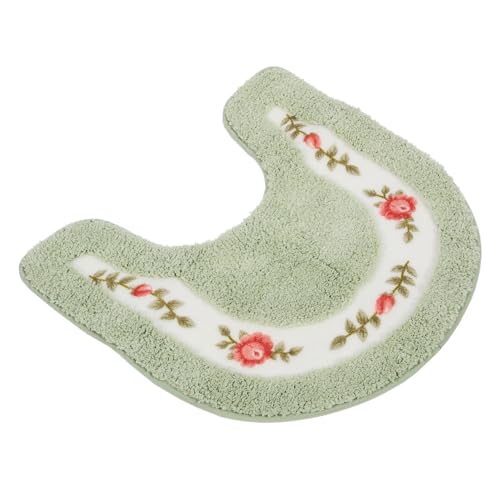 VICASKY Weicher U Förmiger Toiletten Badteppich rutschfest Wasserabsorbierend Waschbar Dekorativer Haushalts Toilettenteppich mit Rutsch Bodenbeschichtung Strapazierfähige Wc Matte in von VICASKY