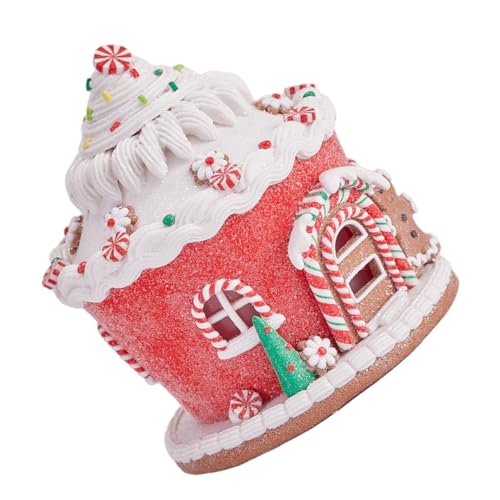 VICASKY Weihnachtliche Tischdekoration Resin Schloss Haus Deko mit LED Licht Batteriebetrieben Pastellfarben Handgefertigt Festliche Weihnachtsmitte für Kamin Wohnzimmer VICASKY Weihnachtliche Tischdekoration Resin Schloss Haus Deko mit LED Licht Batteriebetrieben Pastellfarben Handgefertigt Festliche Weihnachtsmitte für Kamin Wohnzimmer von VICASKY