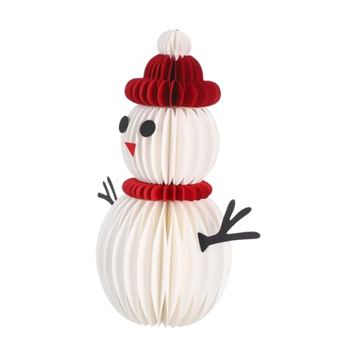 VICASKY Weihnachtlicher Papier-schneemann Dekofigur Honeycomb Kleine Tischdekoration für Festliche Esstische und Weihnachtsfeiern Wiederverwendbare Winterliche Schneemann Tischmitte für von VICASKY