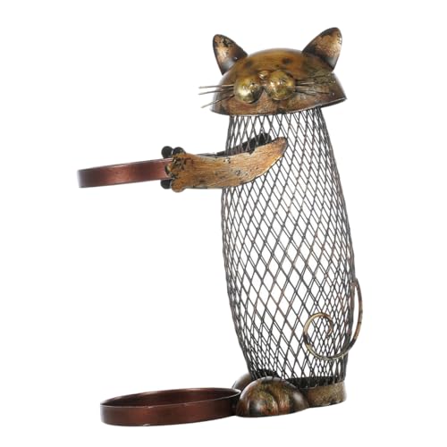 VICASKY Weinflaschenhalter Katzenform mit Münzfach Kreatives Weinregal Deko Robustes Weinständer Aufbewahrung für Küche Bar Flaschen Display und Geldbox von VICASKY