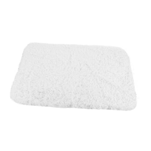 VICASKY Weißer Badezimmerteppich rutschfest Saugfähiger Badteppich Badematte für Badzimmer und Wohnbereiche von VICASKY