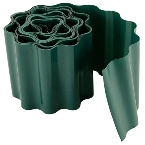 VICASKY Wellenförmige Kunststoff Rasenkante Gartenzaun Wetterfest Flexible Beeteinfassung für Blumenbeete Balkon Gartendeko im Landhausstil von VICASKY