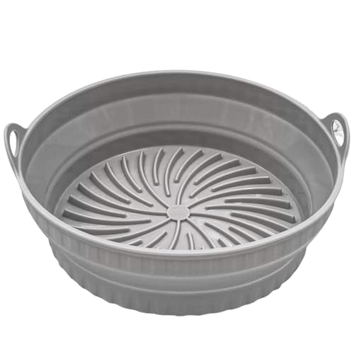 VICASKY Wiederverwendbare Silikonform für Heißluftfritteuse Faltbare Silikon Basket für Optimalen Garprozess für Hähnchenflügel Burger und Langlebig und Leicht zu Reinigen von VICASKY