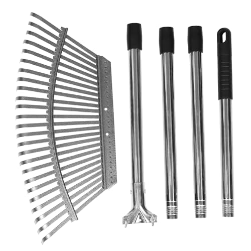 VICASKY Zähne Gartenrechen mit Verstellbarem Griff Robuster Hand Gartenkultivator für Laubaufnahme Bodenlockerung und Rasenpflege Platzsparend Leicht Zerlegbar Silberfarben VICASKY Zähne Gartenrechen mit Verstellbarem Griff Robuster Hand Gartenkultivator für Laubaufnahme Bodenlockerung und Rasenpflege Platzsparend Leicht Zerlegbar Silberfarben von VICASKY