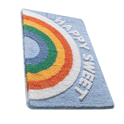 VICASKY rutschfeste Badematte Rainbow Badvorleger Saugfähiger Badezimmerteppich mit Weicher Oberfläche Leicht Kompakt und Rutschhemmend für Sicheres Duschen und Wc Bereich VICASKY rutschfeste Badematte Rainbow Badvorleger Saugfähiger Badezimmerteppich mit Weicher Oberfläche Leicht Kompakt und Rutschhemmend für Sicheres Duschen und Wc Bereich von VICASKY