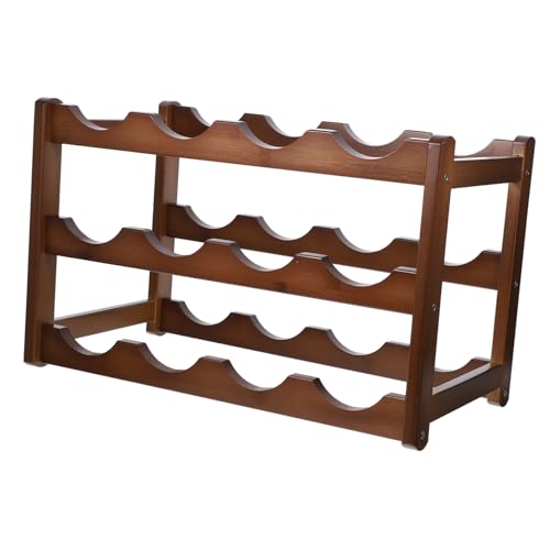VICASKY stabiles Weinregal Weinflaschenregal Weinhalter- Weinregal Kleiner Weinregalschrank Weinregale hausbar Barren für zuhause Weinhalter in stabilem Design Wine Rack Bambus von VICASKY