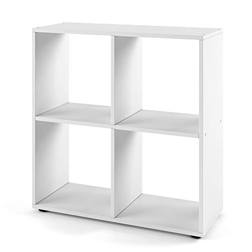 VICCO Bücherregal Tetra 4 Fächer Raumteiler Standregal Aktenregal Aufbewahrung (Weiß) von Vicco