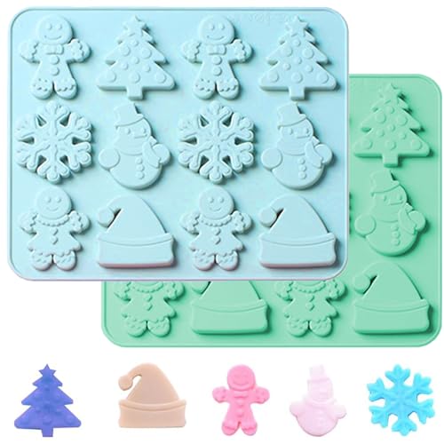Weihnachten Silikon Backformen, VICDUEKG 2 Stück Lebkuchenform Kuchenform Backen Silikonform für Schokolade Cupcakes Kuchen Pudding Pralinen Süßigkeiten Gelee Eiswürfel Muffin Eiswürfel Torte Backen Weihnachten Silikon Backformen, VICDUEKG 2 Stück Lebkuchenform Kuchenform Backen Silikonform für Schokolade Cupcakes Kuchen Pudding Pralinen Süßigkeiten Gelee Eiswürfel Muffin Eiswürfel Torte Backen von VICDUEKG