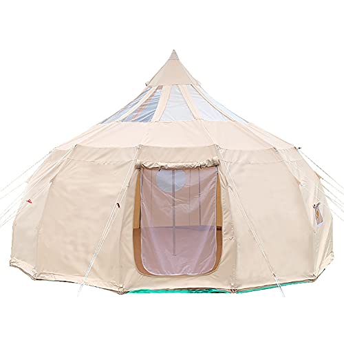Outdoor-Glockenzelt aus 5 m Segeltuch/900D Oxford-Stoffzelt, 4 Jahreszeiten, großes Luxus-Glamping-Zelt aus Segeltuch, Jurte für Camping, Wandern, Party, schöne Landschaf von VICIYOO