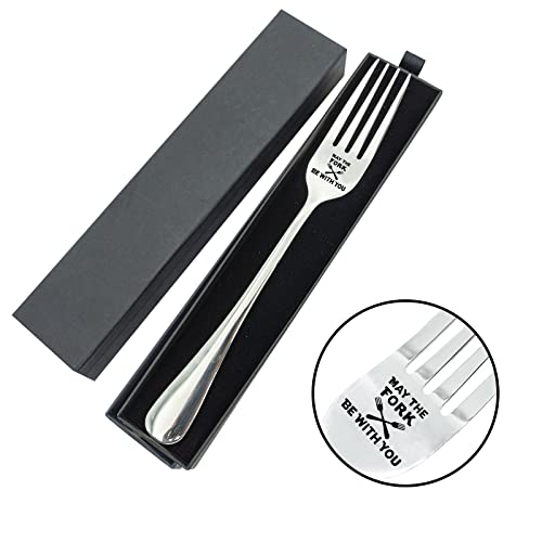 VICKHU Gabel mit Aufschrift "May The Fork Be With You", StarWars-Geschenke, Geschenke für Freund, Freundin, Ehemann, Mutter, Vater, Jahrestag, Weihnachten, Valentinstag von VICKHU